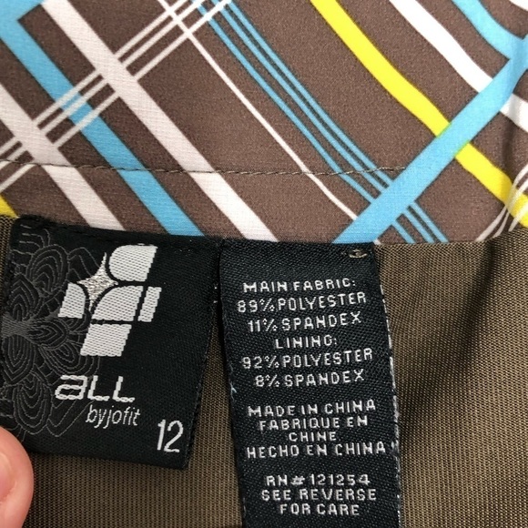 All By Jofit Brown Plaid Mini Ruffle Tennis Pickleball Golf Sports Skirt size 12 - Picture 9 of 11